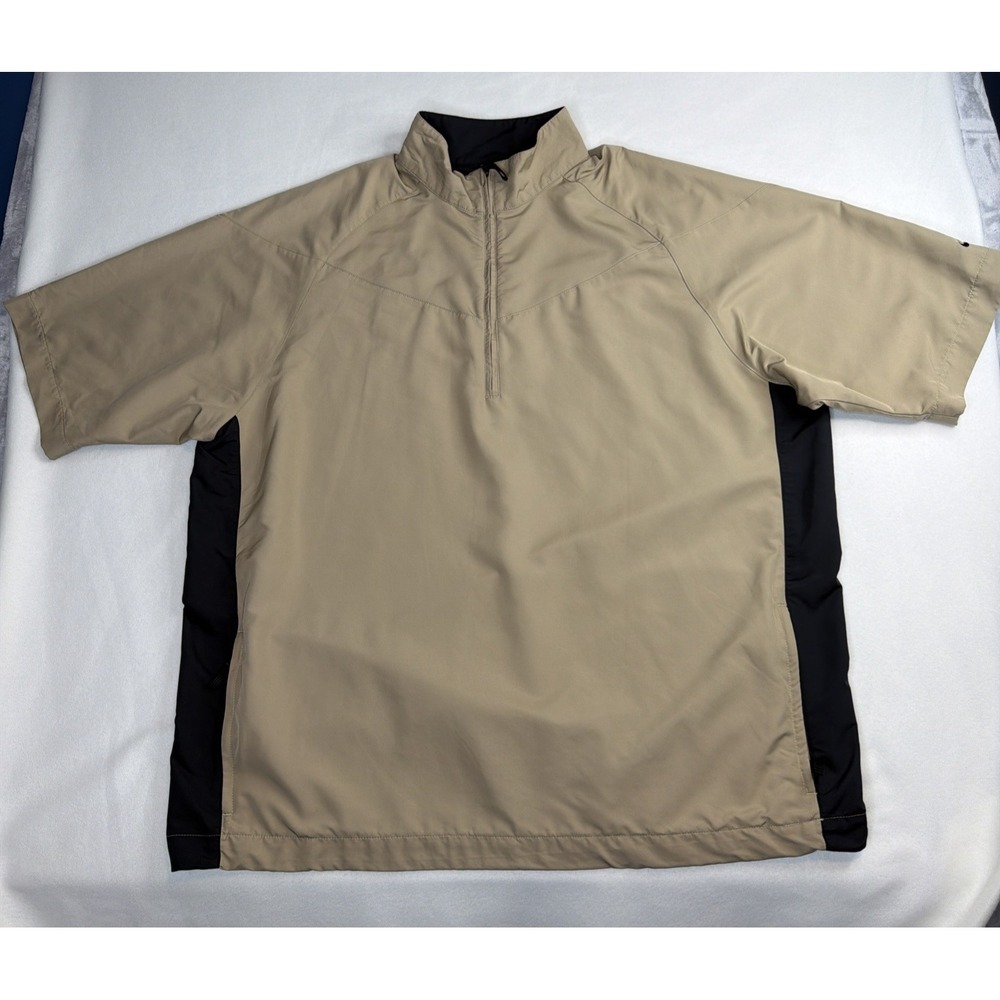 Nike Golf Men's XXL Beige Short Sleeve 1/4 Zip Windshirt Pullover Jacket